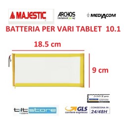 BATTERIA PER TABLET MEDIACOM SMARTPAD MAJESTIC ARCHOS 6600 mAh MISURE 18.5*9 cm