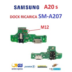 CONNETTORE RICARICA SAMSUNG A20S SM-A207 VER. M12 CON MICROFONO