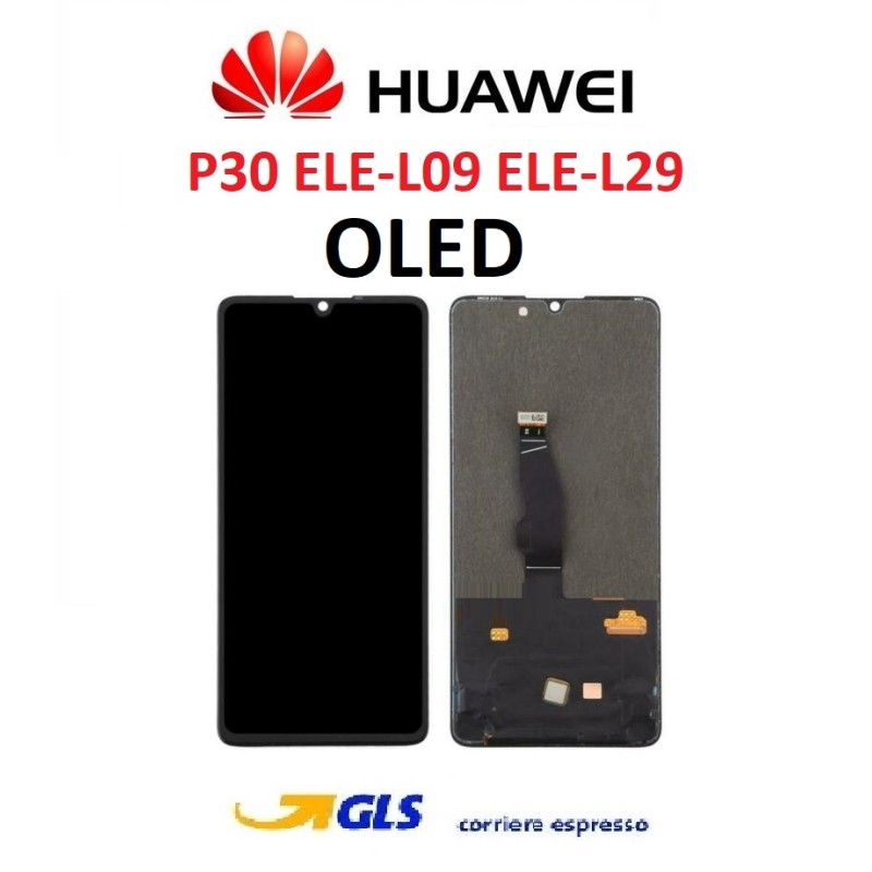DISPLAY LCD HUAWEI P30 ELE-L09 ELE-L29 OLED NO FRAME TOUCH SCREEN VETRO NERO