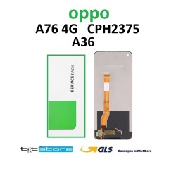 DISPLAY LCD OPPO A76 4G CPH2375 /A36 PESM10 SERVICE PACK TOUCH SCREEN VETRO SCHERMO NERO