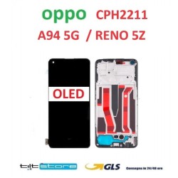 DISPLAY LCD OPPO A94 5G CPH2211 / RENO 5Z CPH2211 OLED SCHERMO CON FRAME