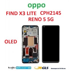 DISPLAY LCD PER OPPO FIND X3 LITE CPH2145 / RENO 5 5G OLED VETRO TOUCH SCREEN CON FRAME