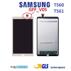DISPLAY LCD PER SAMSUNG TAB T560 T561 Tab E versione flat GTA 10.1_GFF_V05 SCHERMO TOUCH SCREEN VETRO NERO