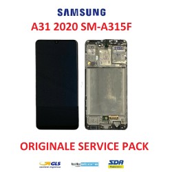 DISPLAY LCD SAMSUNG A31 A315 SM A315F ORIGINALE SERVICE PACK A31 2019 NERO