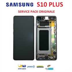DISPLAY LCD SAMSUNG S10 PLUS NERO SM G975F ORIGINALE SERVICE PACK G975 SCHERMO