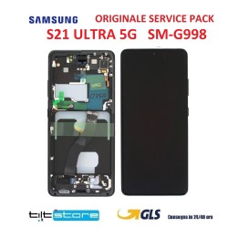 DISPLAY LCD SAMSUNG S21 ULTRA 5G NERO SM G998 GALAXY SERVICE PACK SCHERMO ORIGINALE