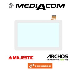 VETRO TOUCH SCREEN ARCHOS 101 AC101CY Techmade TechPad 10QC MEDIACOM GT10MR100 Fourel BIANCO