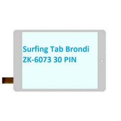 VETRO TOUCH SCREEN Surfing Tab Brondi flat ZK-6073 30 PIN Bianco