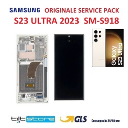 DISPLAY LCD SAMSUNG S23 ULTRA 5G SM S918 FRAME VERDE SCHERMO ORIGINALE SERVICE PACK