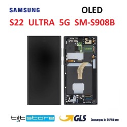 DISPLAY LCD SAMSUNG S22 ULTRA SM S908B SCHERMO VETRO PARI ORIGINALE OLED