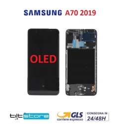 DISPLAY LCD SAMSUNG A70 OLED SM A705 2019 OLED VETRO TOUCH SCHERMO NERO